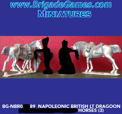 NBR089 British Light Dragoons Dismounted Horses (3) - no horse holders