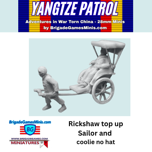 Rickshaw top up - with USN Sailor and Coolie - Yangtze Patrol - 1910-30s China