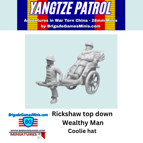 Rickshaw top down - with Wealthy Man and Coolie - Yangtze Patrol - 1910-30s China