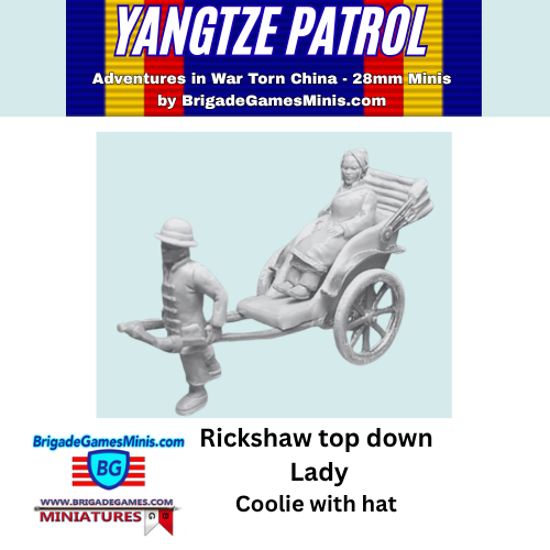 Rickshaw top down - with Lady and Coolie - Yangtze Patrol - 1910-30s China