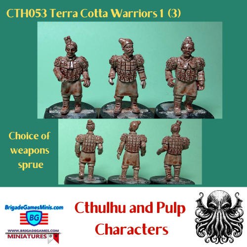 Three terracotta warriors with choice of eapons sprue