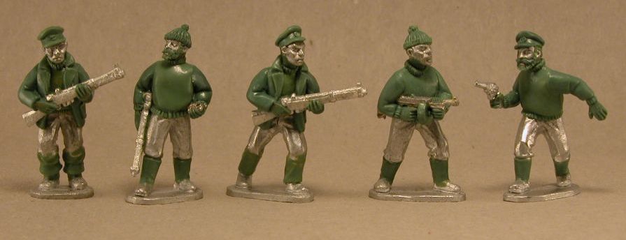 Set of 5 sailors and hats on a beige background