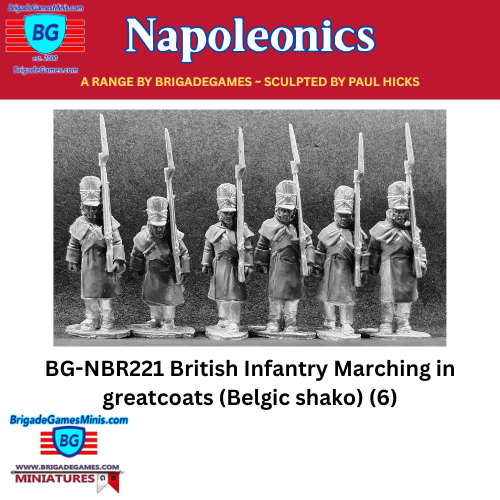 British Infantry Marching in greatcoats (Belgic shako) (6) - BG-NBR221