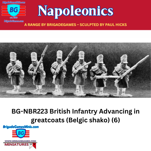 British Infantry Advancing in greatcoats (Belgic shako) (6) - BG-NBR223