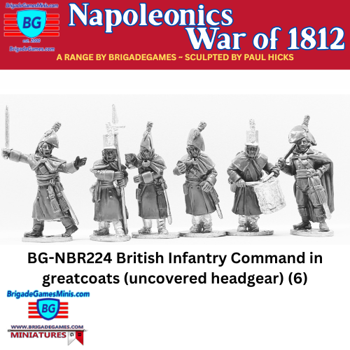 British Infantry Command in greatcoats (uncovered Belgic shakos) (6) - BG-NBR224