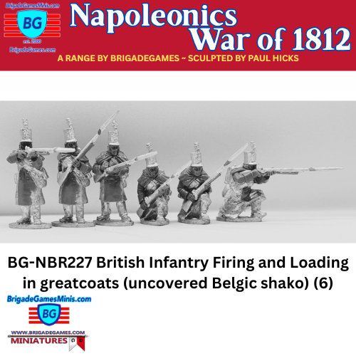 British Infantry Firing and Loading in greatcoats (uncovered Belgic shako) (6) - BG-NBR227