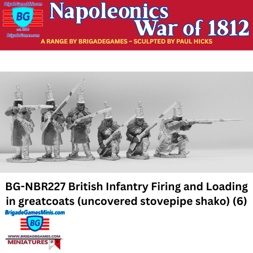 British Infantry Firing and Loading in greatcoats (uncovered stovepipe shako) (6) - BG-NBR227