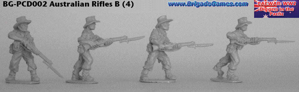 Australian Riflemen B in slouch hats - WW2 Pacific - BG-PCD002