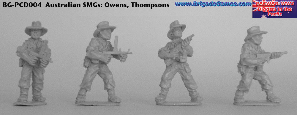 Australian Infantry with SMGs in slouch hats - WW2 Pacific - BG-PCD004