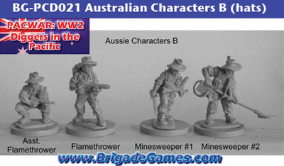 Australian Infantry Characters B in slouch hats - WW2 Pacific - BG-PCD021