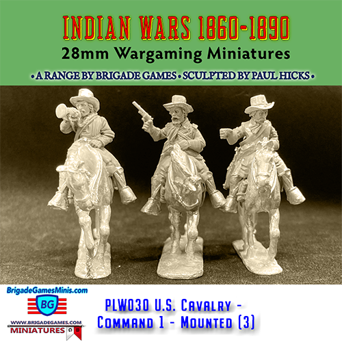 PLW030 U.S. Cavalry Command Mounted - Plains War