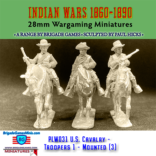 PLW031 U.S. Cavalry Troopers 1 - Mounted - Plains War