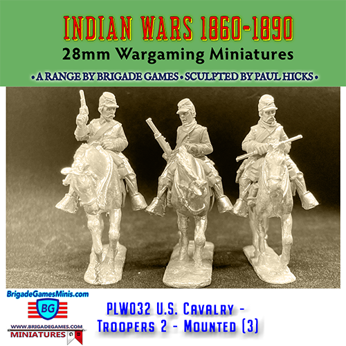 PLW032 U.S. Cavalry Troopers 2 - Mounted - Plains War