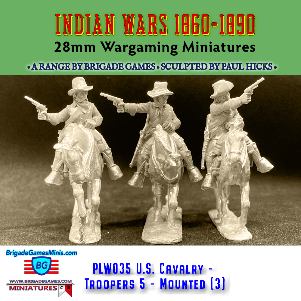 PLW035 U.S. Cavalry Troopers 5 - Mounted - Plains War