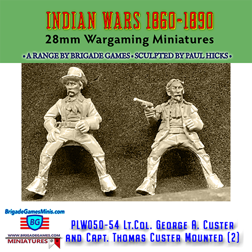 PLW050-54 George Custer and Tom Custer Mounted - Plains War