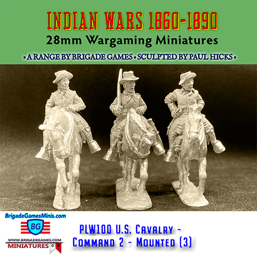 PLW100 U.S. Cavalry Command 2 - Mounted - Plains War