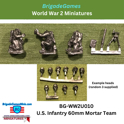 U.S. Infantry 60mm Mortar with 3 crew - BG-WW2U010