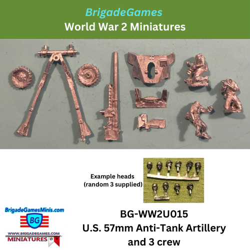 U.S. Infantry 57mm Anti-Tank Artillery and 3 crew - BG-WWU015