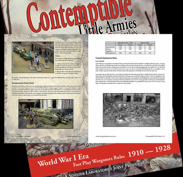 Contemptible Little Armies (WW1 era) 3rd Ed. Wargaming Rules (Print Version)