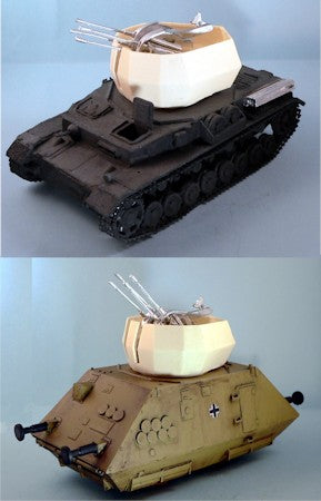 German Quad AA Turret - Wirbelwind - and gun - 1/56th - WW2 - CB-MISC48