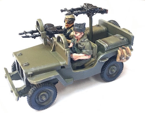 British Willy's Jeep SAS Europe includes 2 crew & stowage - 1/56th - WW2 - CB-NABV05