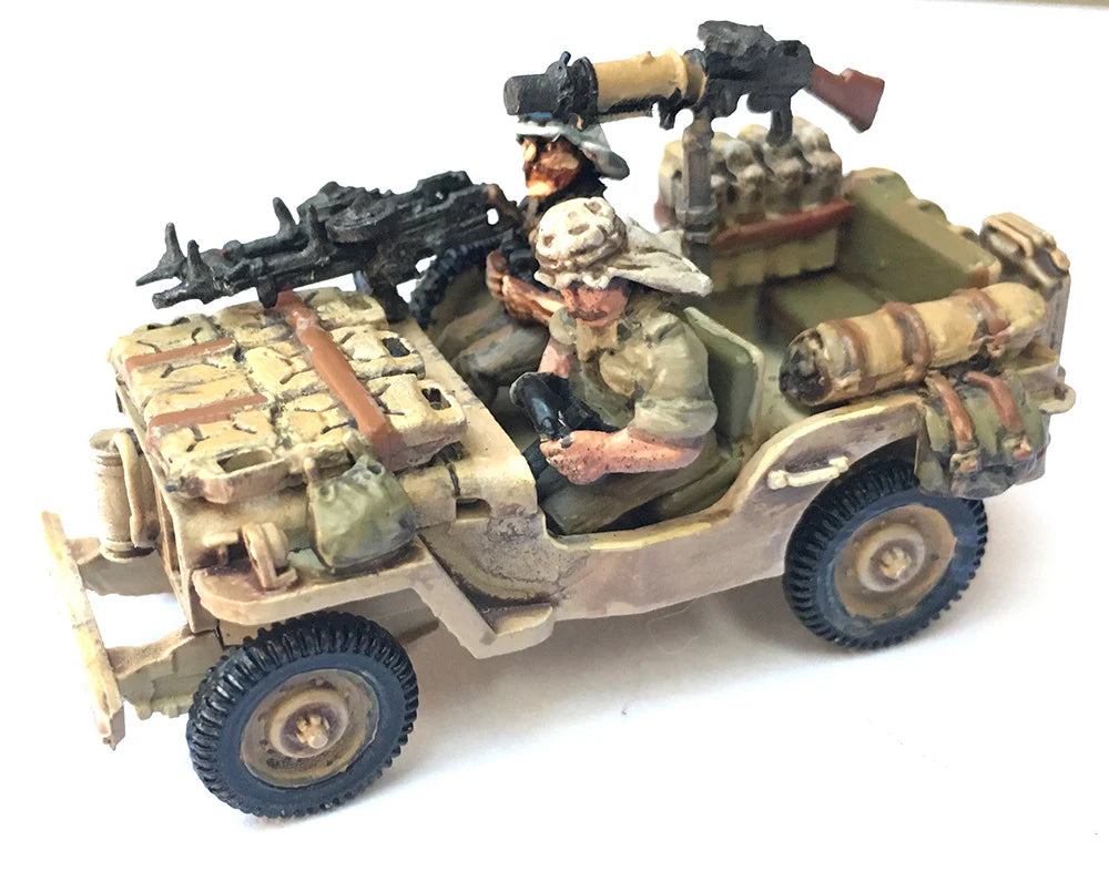 British Willy's Jeep LRDG/SAS includes crew & stowage - 1/56th - WW2 - CB-NABV04