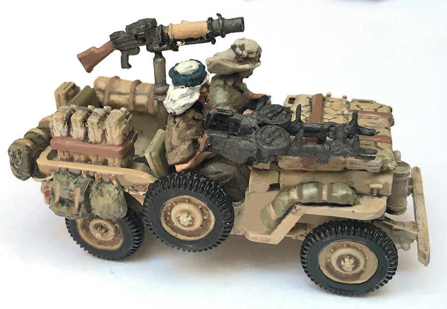 British Willy's Jeep LRDG/SAS includes crew & stowage - 1/56th - WW2 - CB-NABV04