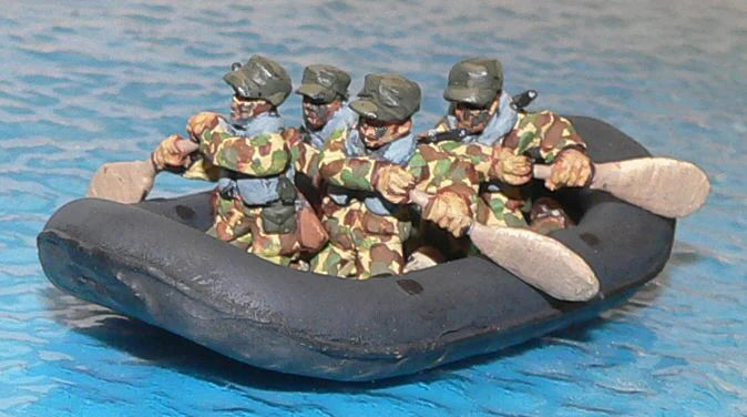 USA Alamo Scout Raft and Paddlers - 1/56th - WW2 - CB-PWAlamoRaft