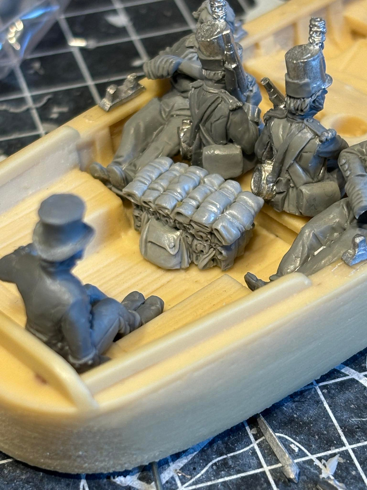 British Royal Navy Flat Boat with crew and Infantry - BG-NBR-S01