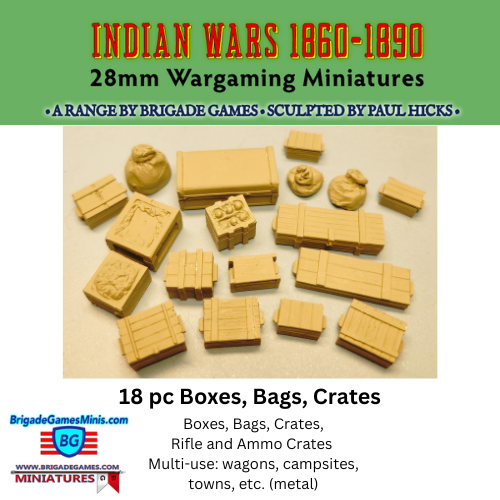 Boxes - Bags - Ammo and Rifle Crates - 18 piece set - Plains War