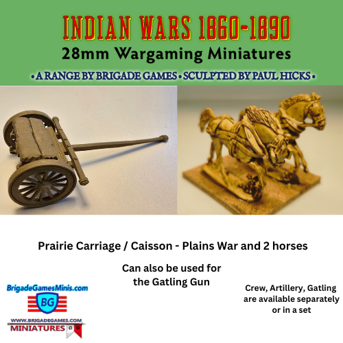 12 lb Mountain Howitzer late on Prairie Carriage - Caisson - Artillery - Plains War