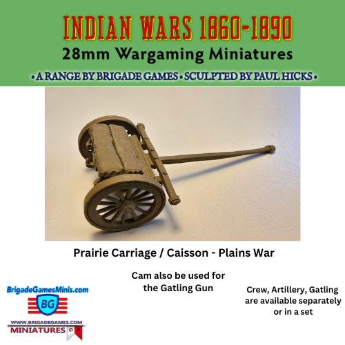 12 lb Mountain Howitzer late on Prairie Carriage - Caisson - Artillery - Plains War