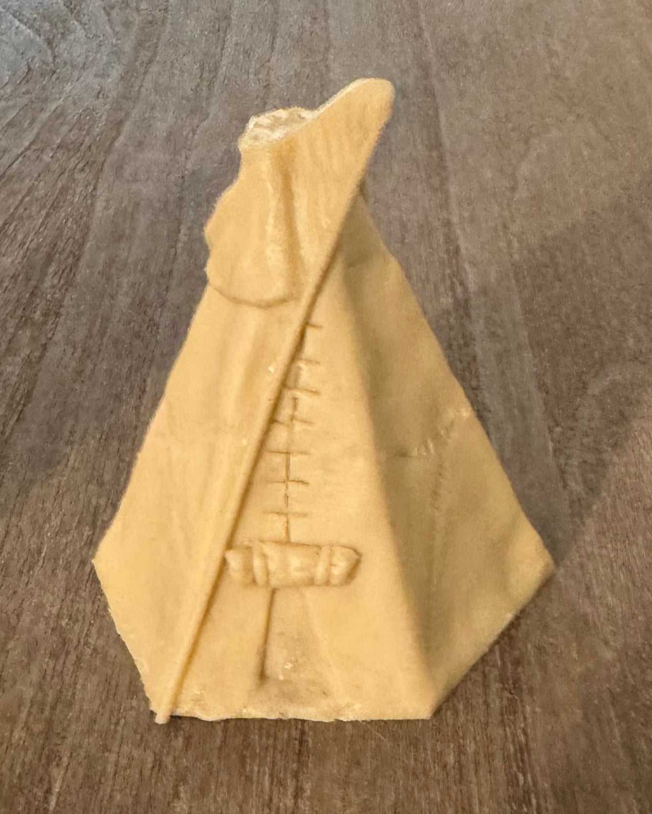 Front of Medium Tepee with open rolled up entrance flap - made or resin - for wargaming Plains War - BG-PLWT003