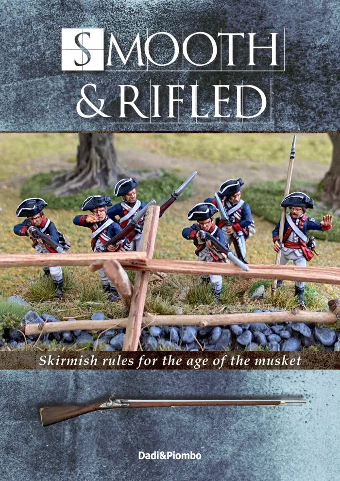 Smooth and Rifled Skirmish Rules in the Age of Musket Book cover with AWI toy soldiers and musket on a natural background