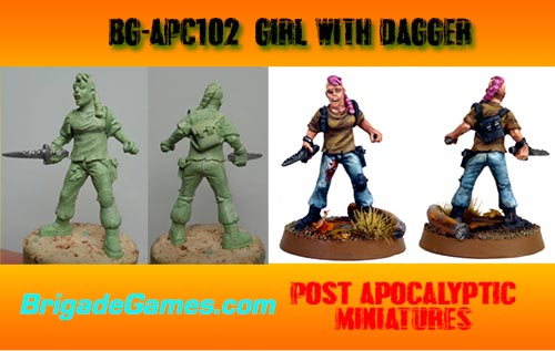 APC101-4 The Traveler, Girl with dagger, AK, The Batter  - Apocalyptic Survivors