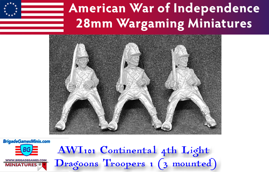AWI101 Continental 4th Light Dragoons Troopers 1 (3 mounted)