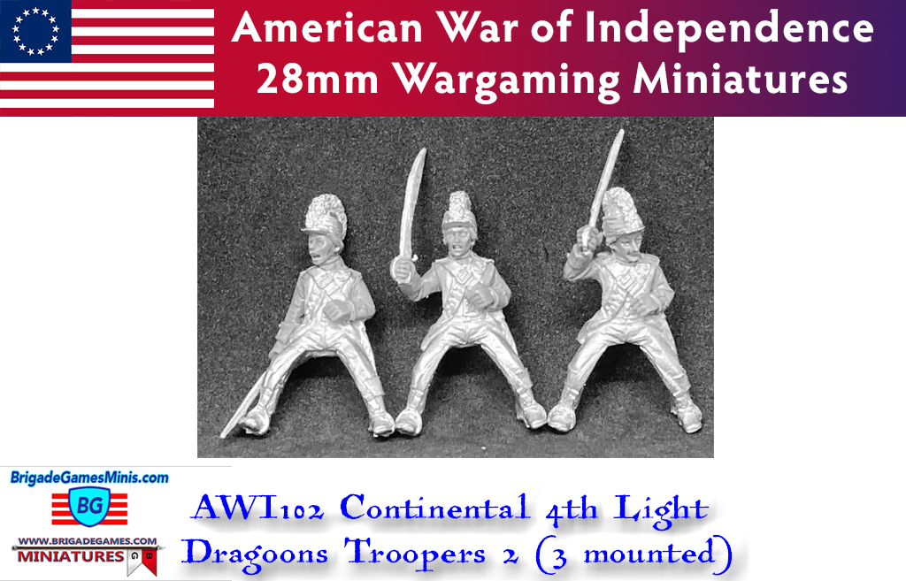 AWI102 Continental 4th Light Dragoons Troopers 2 (3 mounted)