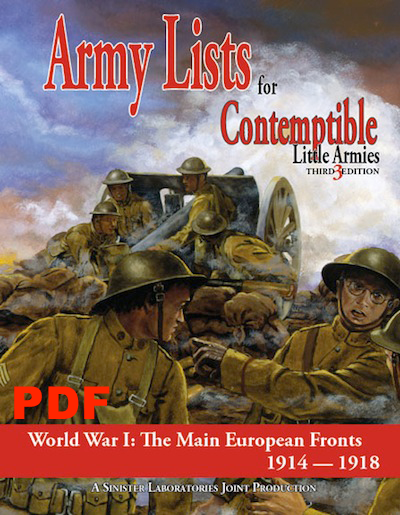 Contemptible Little Armies (WW1 era) Army Lists 1 European Front (PDF - Digital Version)