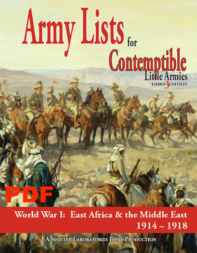 Contemptible Little Armies (WW1 era) Army Lists 2 (Africa, Middle East, 1914-18) (PDF - Digital Version)