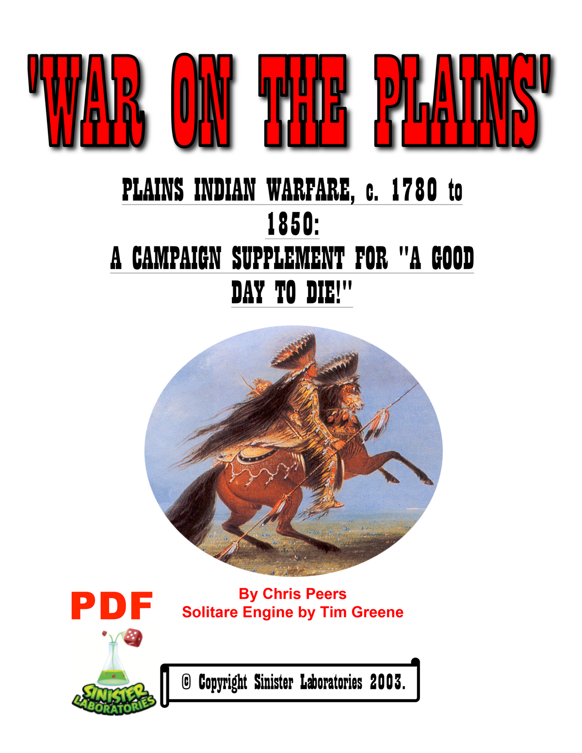 War on the Plains - Supplement for A Good Day to Die Skirmish Wargaming Rules - PDF (Digital Version)